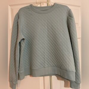Walter Hagen Light Blue Quilted Crew Neck Sweater